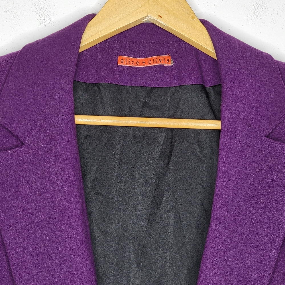 Alice + Olivia Small Solid Purple Collared Women'… - image 4